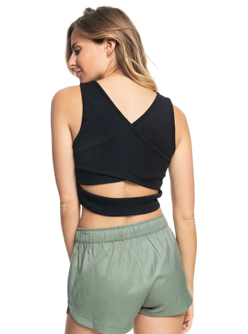 Roxy GOOD KEEPSAKE CROP TOP ANTHRACITE