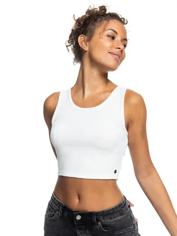 Roxy GOOD KEEPSAKE CROP TOP SNOW WHITE