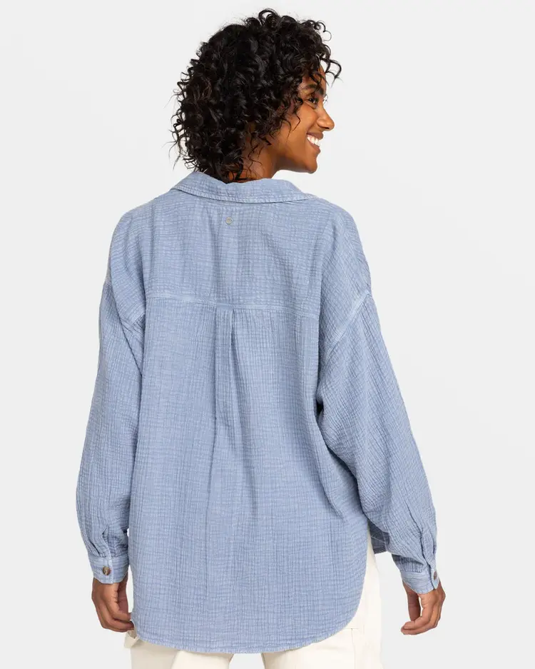 Roxy MORNING TIME WASHED LONG SLEEVE INFINITY BLUE