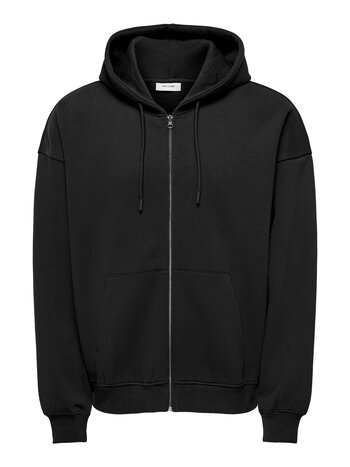 Only & Sons TURNER LIFE VTG ZIP HOODIE BLACK