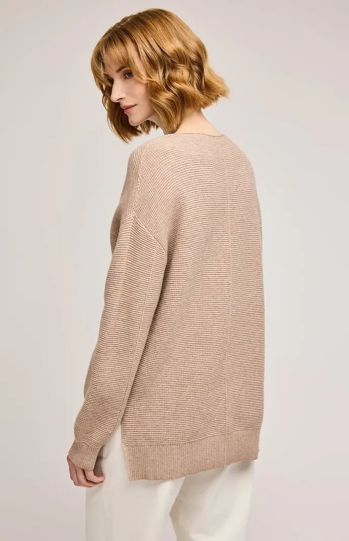 Gentle fawn LISBON V-NECK KNIT SWEATER HEATHER TAUPE