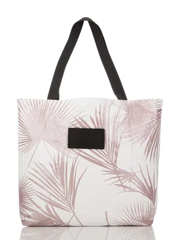 Aloha DAY PALMS REVERSIBLE TOTE ROSE GOLD
