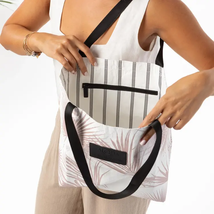 Aloha DAY PALMS REVERSIBLE TOTE ROSE GOLD