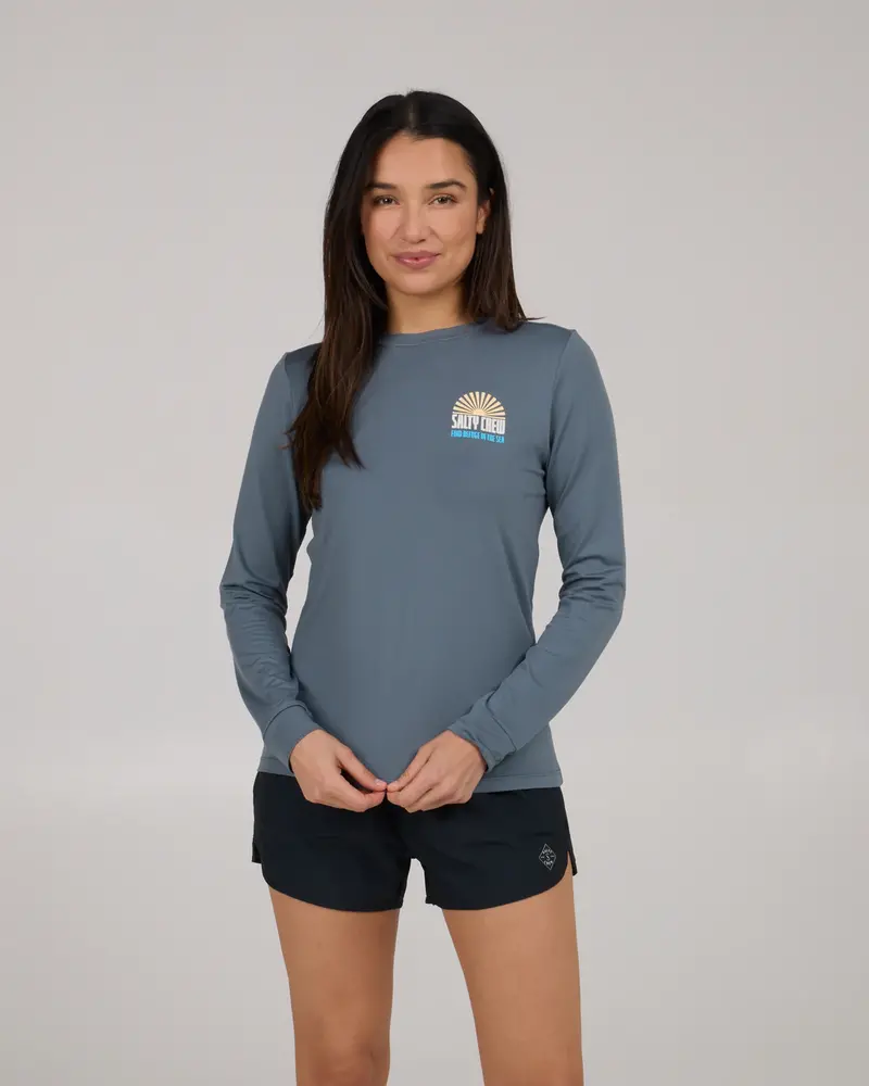Salty crew FEMMES IN THE RAYS SUNSHIRT LS FIN BLUE