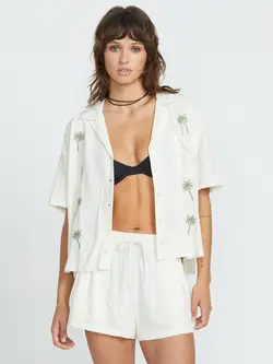 Volcom WOMEN'S SUN STUNNER SHORT SLEEVE BONE