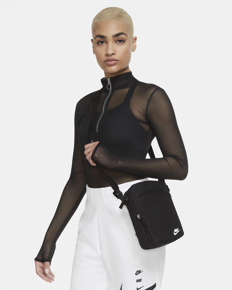 Nike HERITAGE CROSSBODY BAG 4L BLACK/BLACK/WHITE