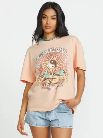 Billabong FEMMES IN THE BALANCE SHORT SLEEVE TEE SOFT PEACH