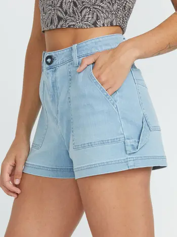 Volcom FEMMES STONE KRAFT SHORTS BLUE DRIFT