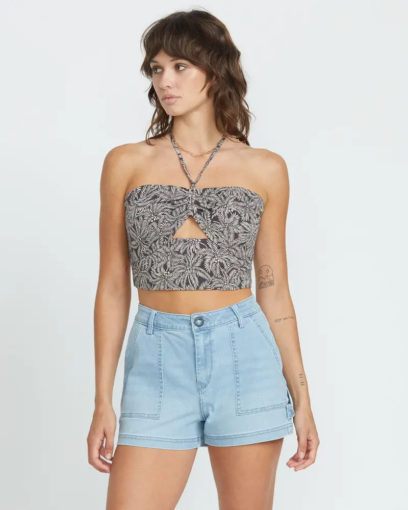 Volcom WOMEN'S STONE KRAFT SHORTS BLUE DRIFT
