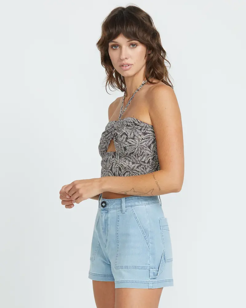 Volcom WOMEN'S STONE KRAFT SHORTS BLUE DRIFT