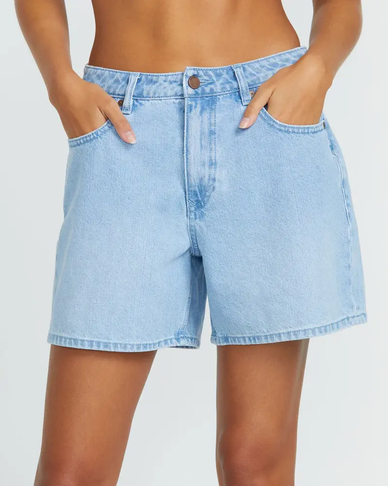 Volcom FEMMES STONED BOYFRIEND SHORTS BLUE BIRD
