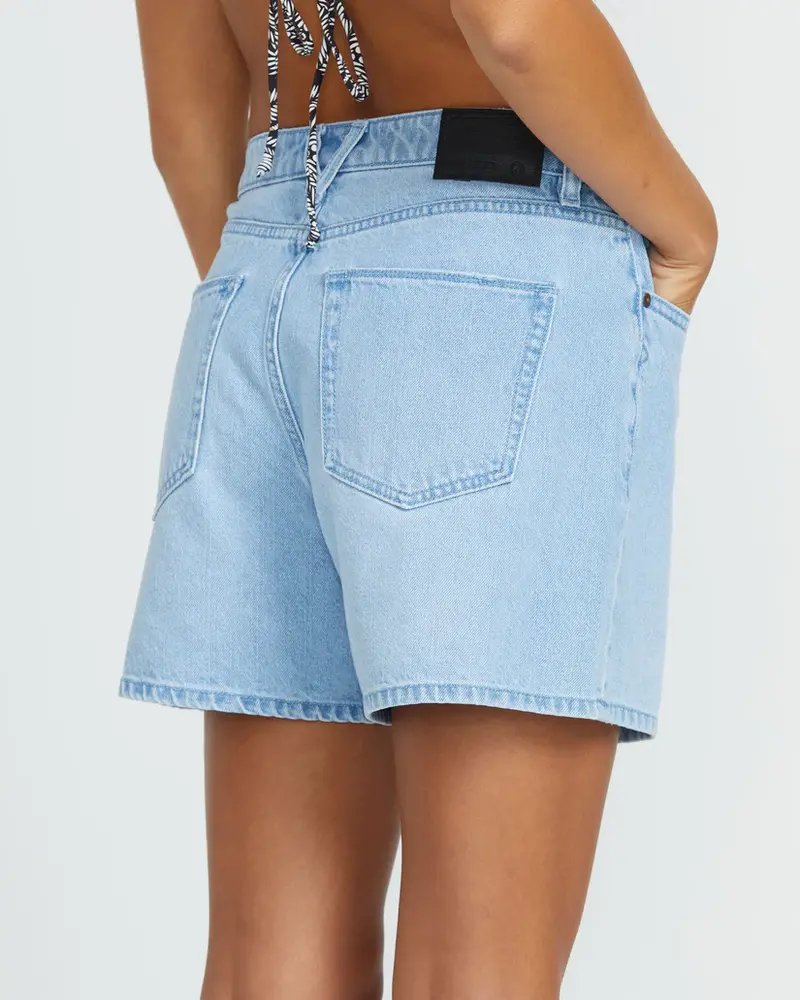 Volcom FEMMES STONED BOYFRIEND SHORTS BLUE BIRD