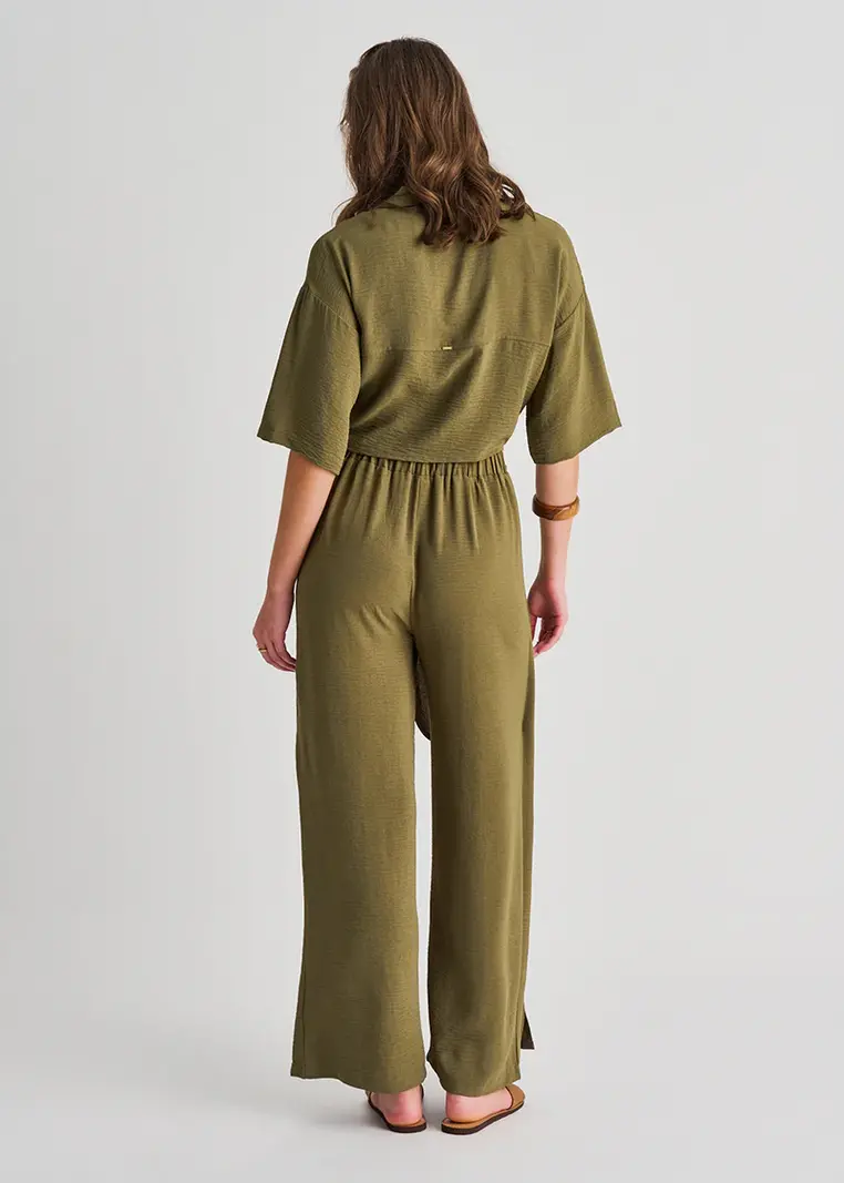 Everyday Sunday CHEMISE COUVRE-MAILLOT À NOUER GREEN JUNGLE