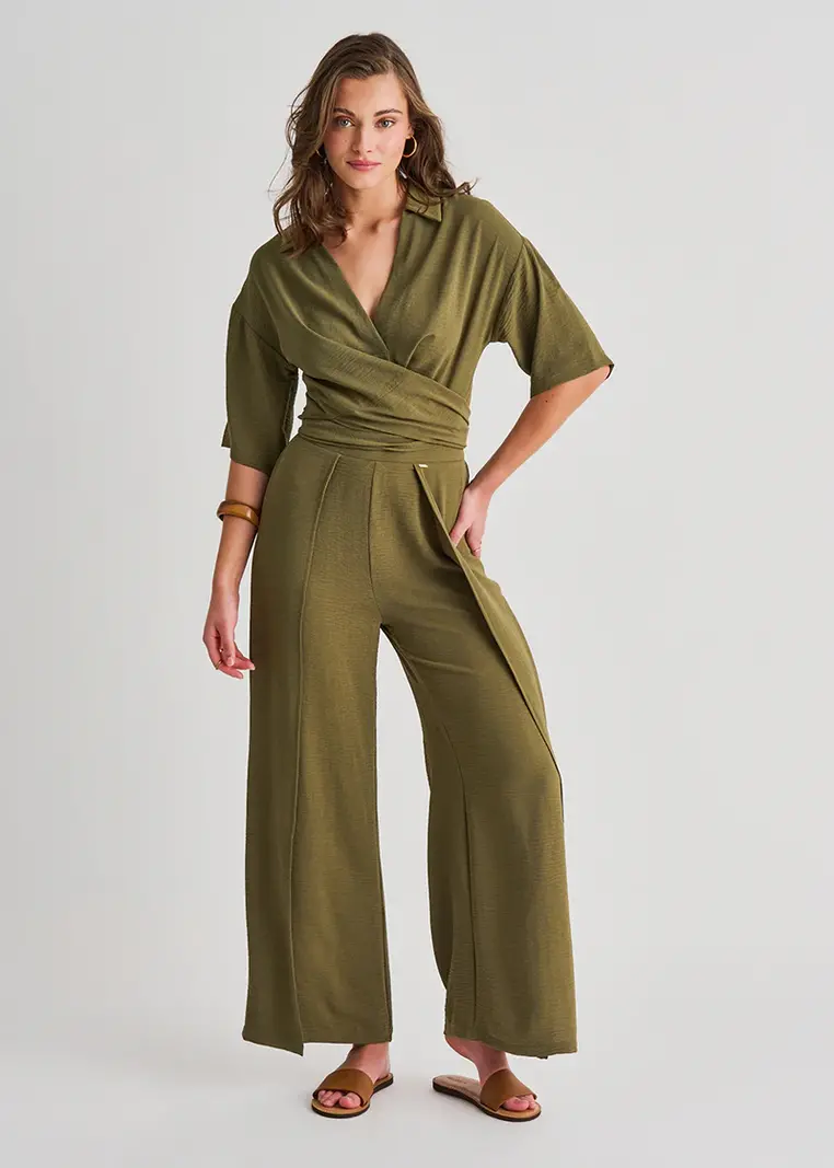 Everyday Sunday CHEMISE COUVRE-MAILLOT À NOUER GREEN JUNGLE