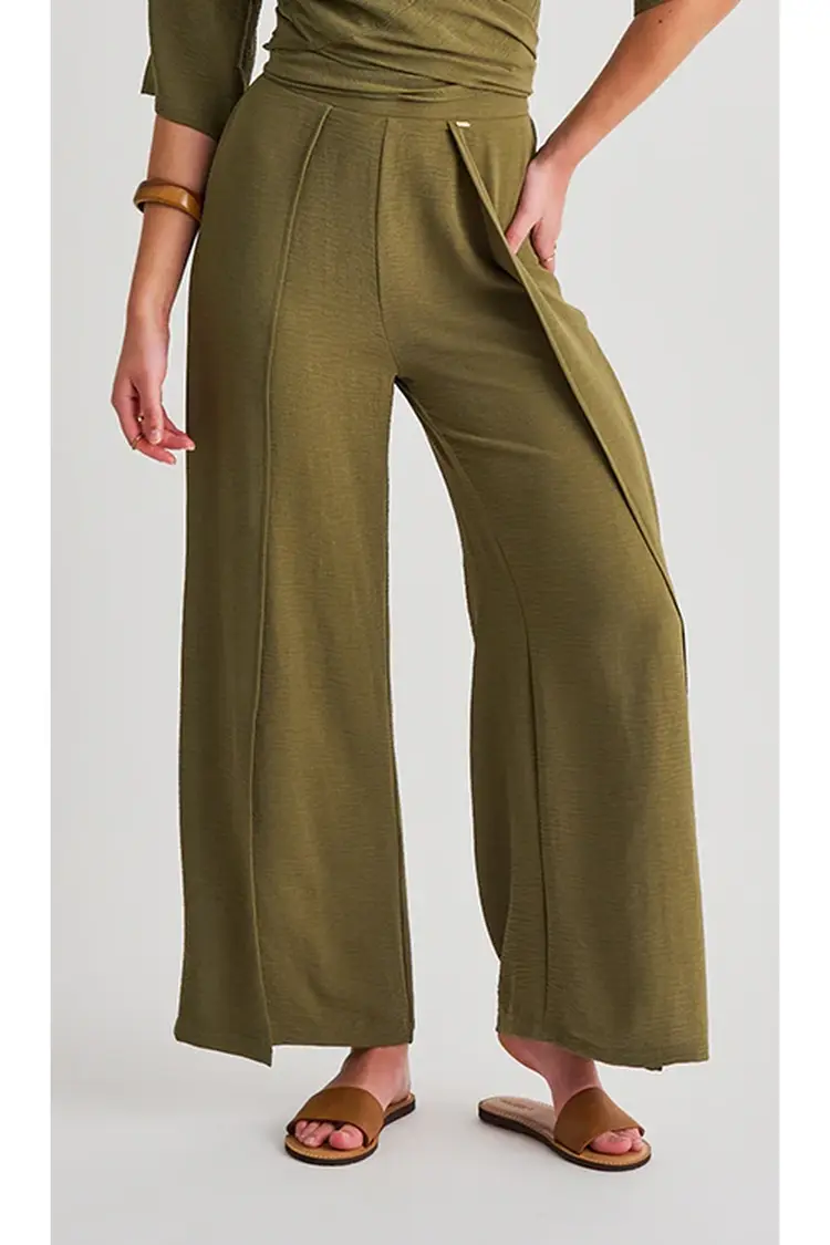 Everyday Sunday WIDE COVER-UP PANTS GREEN JUNGLE