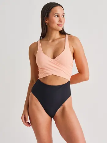 Everyday Sunday HIGH LEG WRAP ONE-PIECE SUMMER PEACH