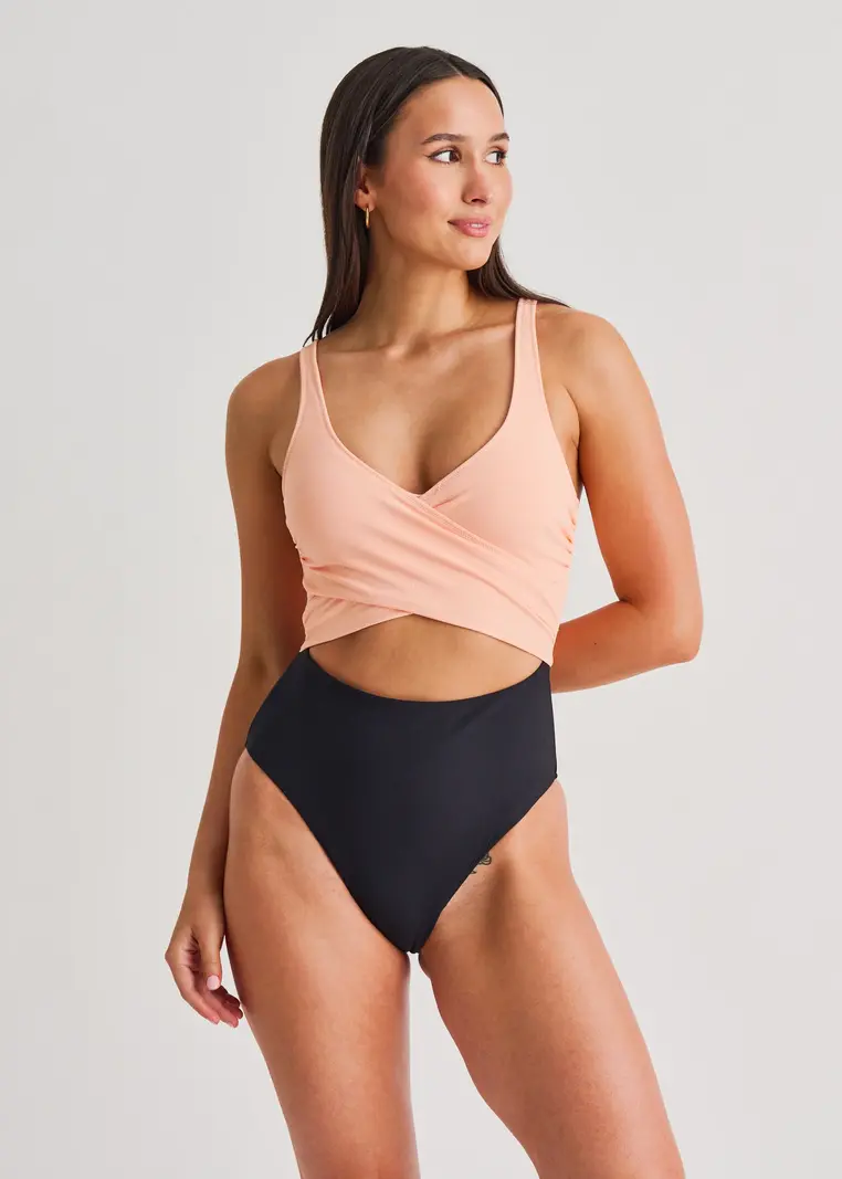Everyday Sunday UNE-PIÈCE WRAP ÉCHANCRÉ SUMMER PEACH
