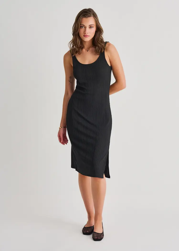 Everyday Sunday OPEN BACK COVER-UP DRESS BLACK