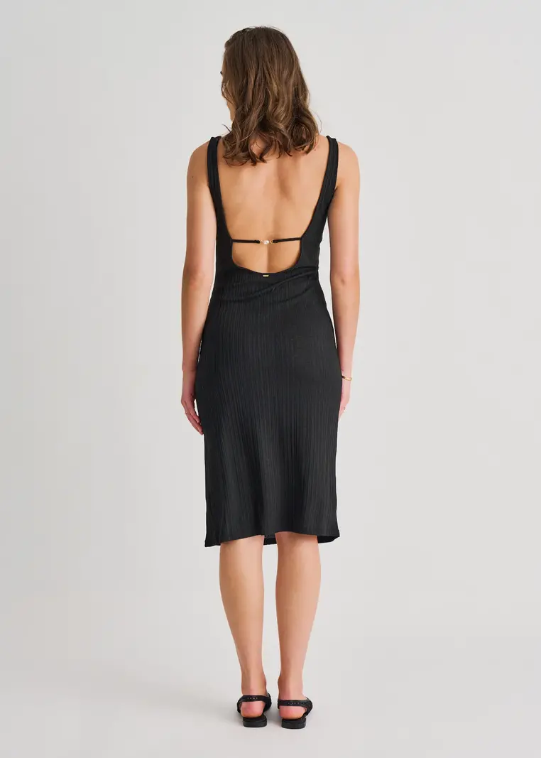 Everyday Sunday ROBE COUVRE-MAILLOT À DOS OUVERT BLACK