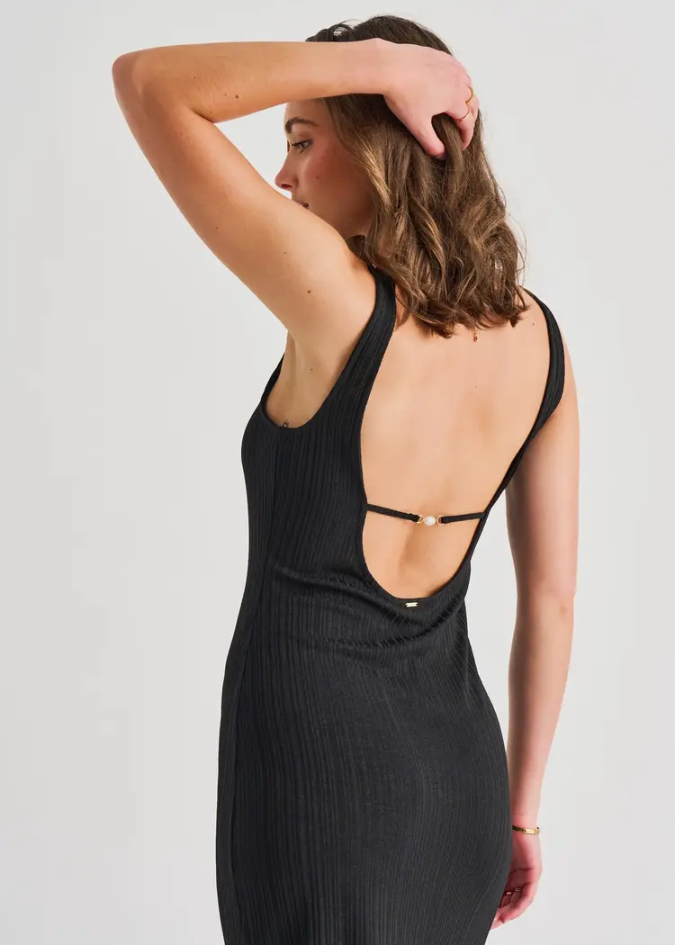 Everyday Sunday ROBE COUVRE-MAILLOT À DOS OUVERT BLACK