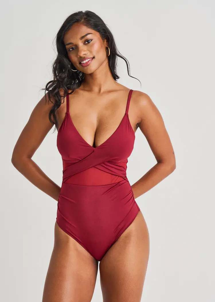 Everyday Sunday TUMMI STRAP CROSS-OVER MESH ONE-PIECE