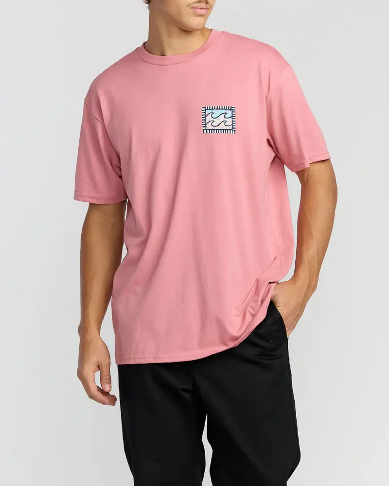 Billabong HOMMES CRAYON WAVE T-SHIRT DUSTY PINK