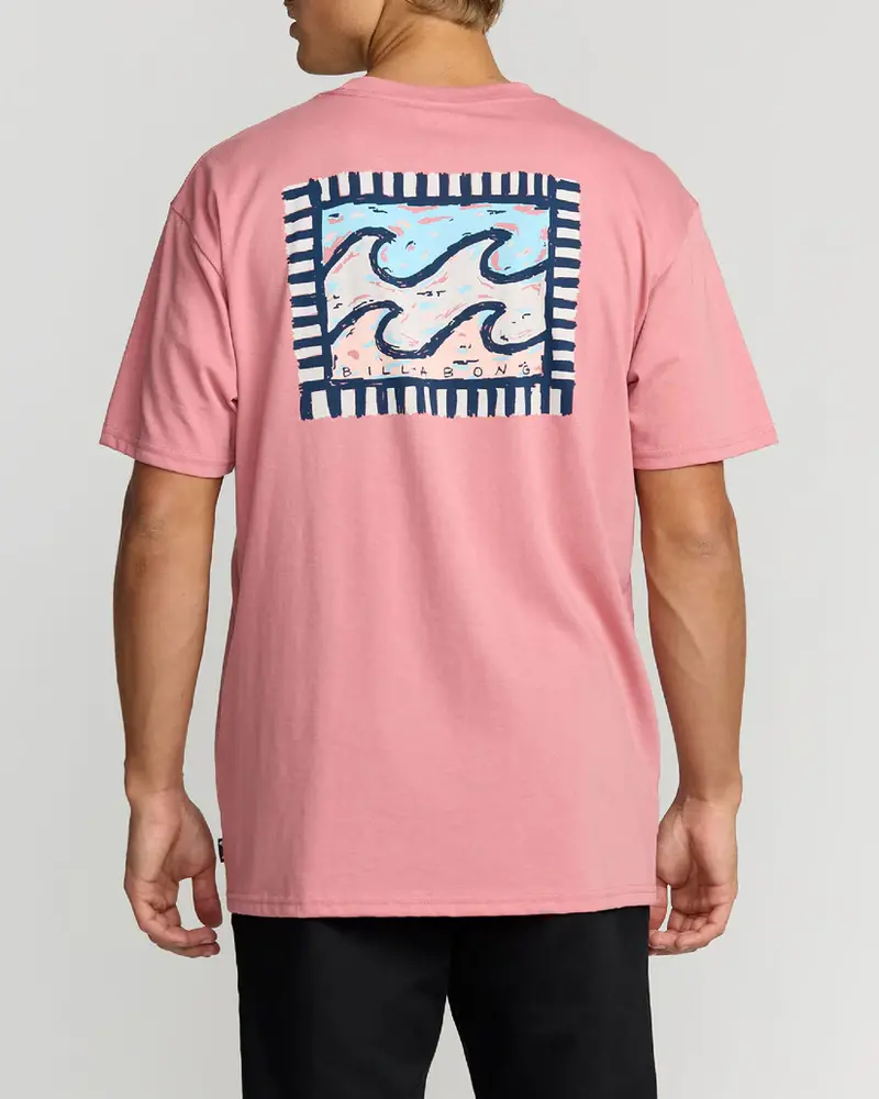 Billabong HOMMES CRAYON WAVE T-SHIRT DUSTY PINK