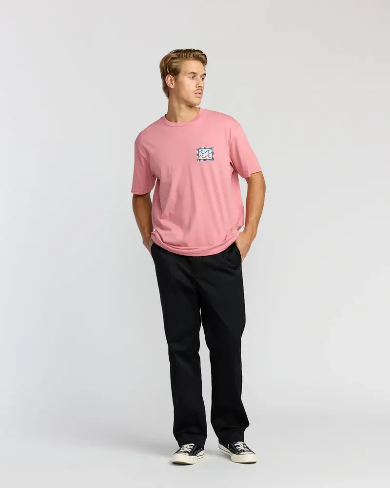 Billabong HOMMES CRAYON WAVE T-SHIRT DUSTY PINK