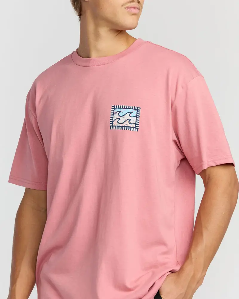 Billabong HOMMES CRAYON WAVE T-SHIRT DUSTY PINK