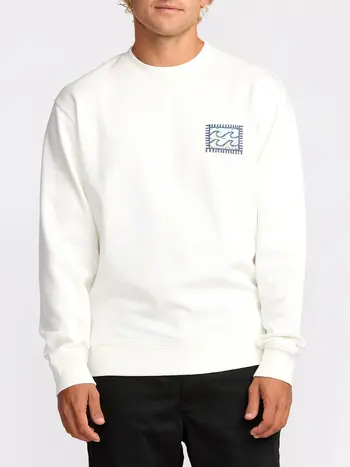 Billabong MEN'S CRAYON WAVE CREW SWEATSHIRT OFF WHITE