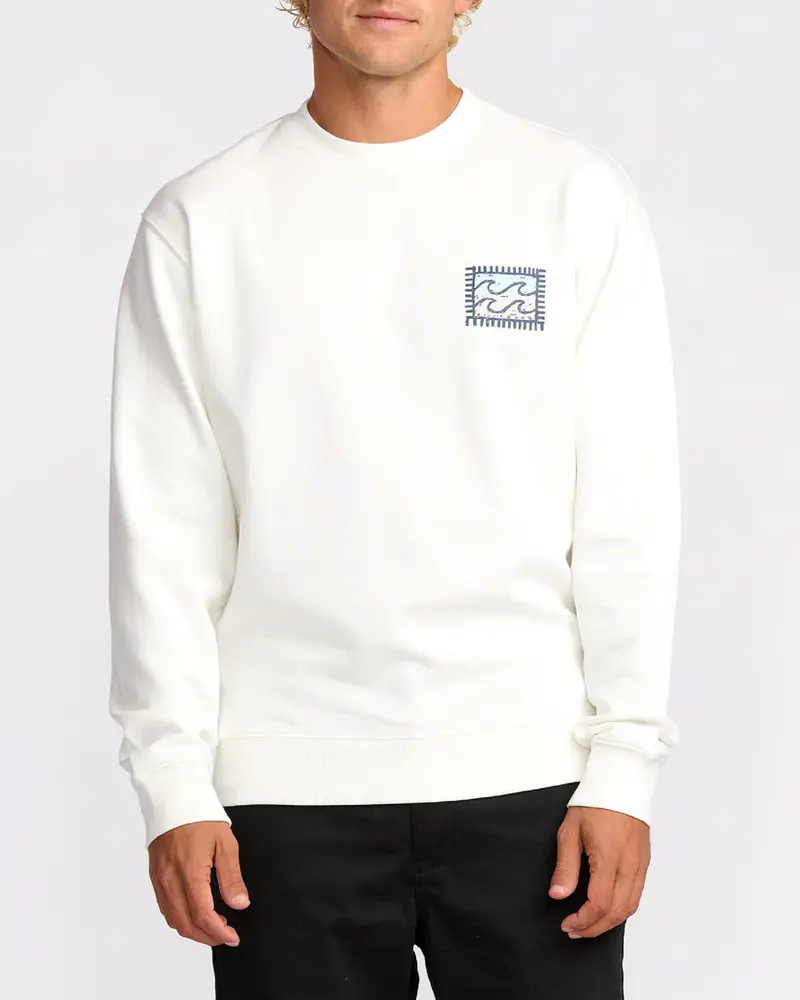 Billabong HOMMES CRAYON WAVE CREW SWEATSHIRT OFF WHITE