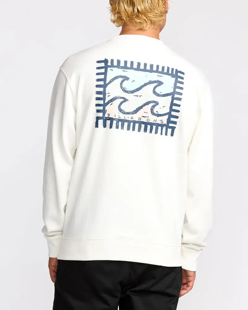 Billabong HOMMES CRAYON WAVE CREW SWEATSHIRT OFF WHITE