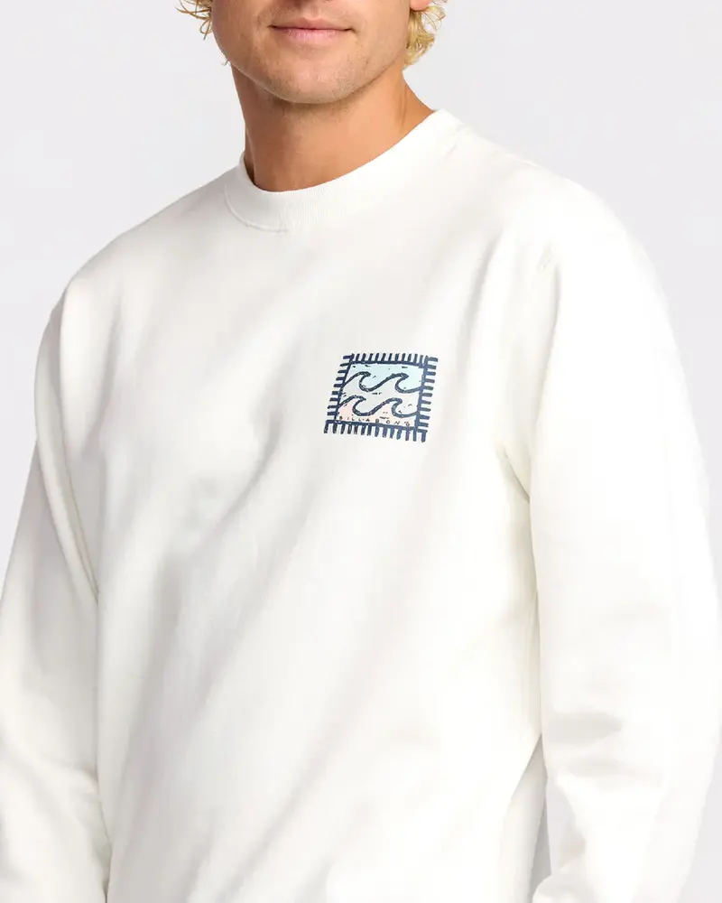 Billabong HOMMES CRAYON WAVE CREW SWEATSHIRT OFF WHITE