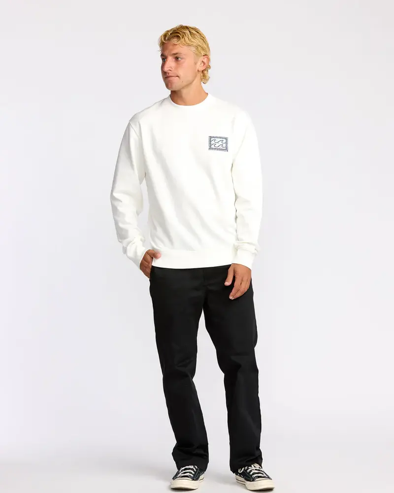 Billabong HOMMES CRAYON WAVE CREW SWEATSHIRT OFF WHITE