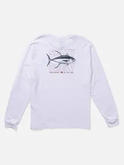 Salty crew HOMMES BIG GAME LS TEE WHITE