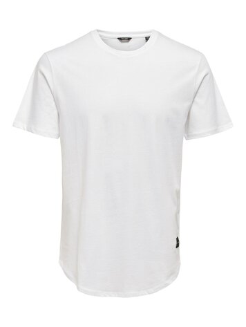 Only & Sons HOMMES MATT LONGY T-SHIRT WHITE
