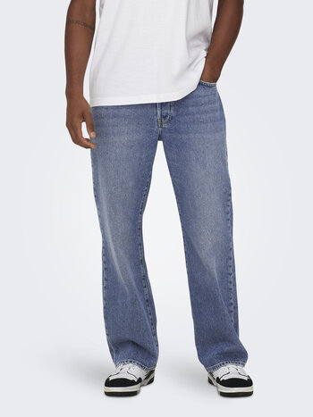 Only & Sons FADE LOOSE DENIM 32 MEDIUM BLUE
