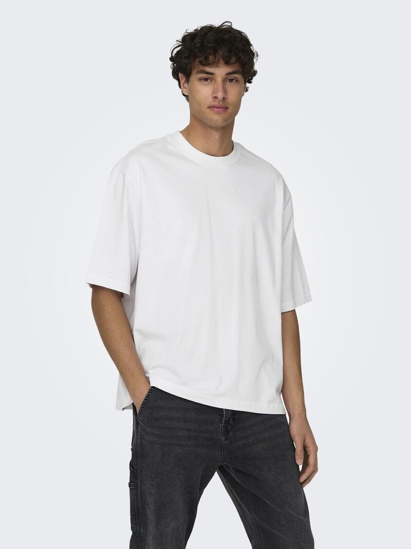 Only & Sons MILLENIUM T-SHIRT BRIGHT WHITE