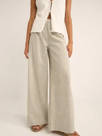 Rhythm VALLEY STRIPE WIDE LEG PANT IVY