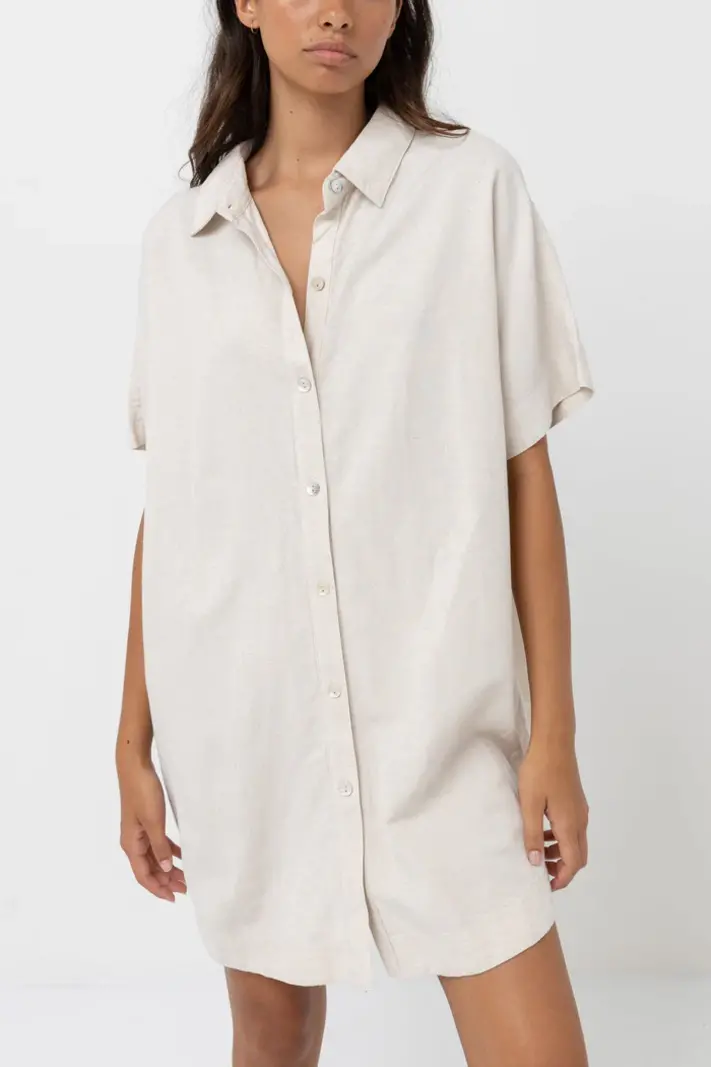 Rhythm FEMMES CLASSIC SHIRT DRESS OAT