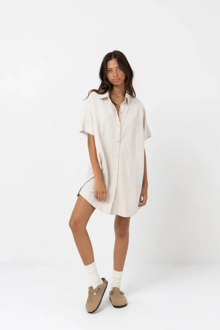 Rhythm FEMMES CLASSIC SHIRT DRESS OAT