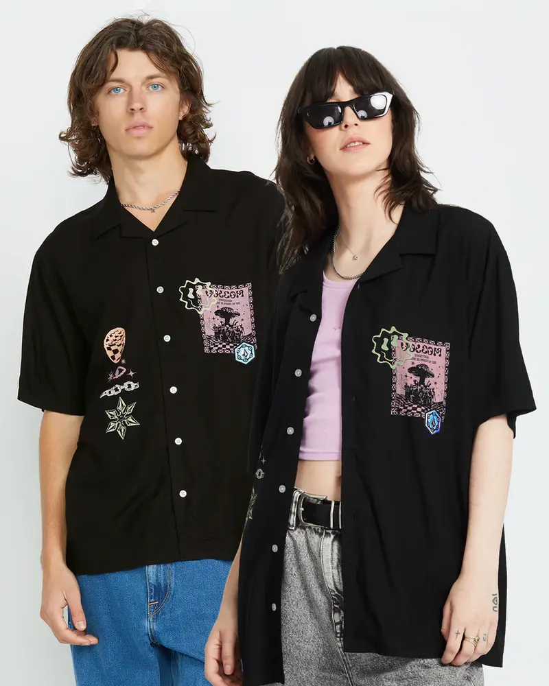 Volcom HOMMES FILIP RYGALSKI WOVEN SHIRT BLACK