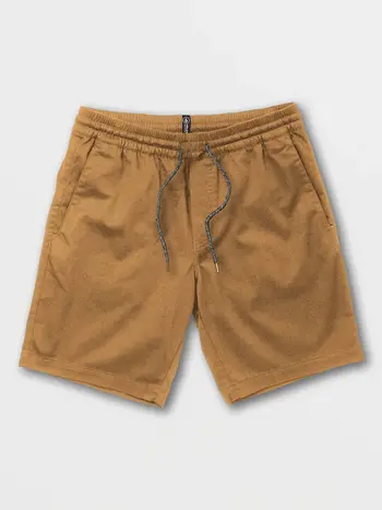 Volcom HOMMES FRICKIN ELASTIC WAIST 19 SHORTS DARK KHAKI