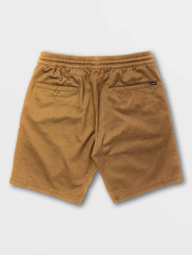 Volcom HOMMES FRICKIN ELASTIC WAIST 19 SHORTS DARK KHAKI