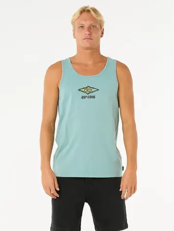 RIP CURL HOMMES RAW ENERGY SLOTH TANK TOP BLUE LAGOON