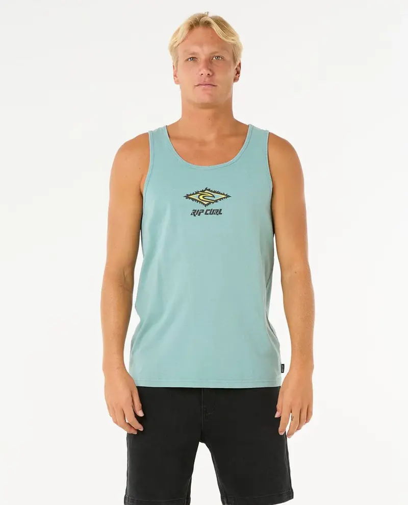 RIP CURL MEN'S RAW ENERGY SLOTH TANK TOP BLUE LAGOON