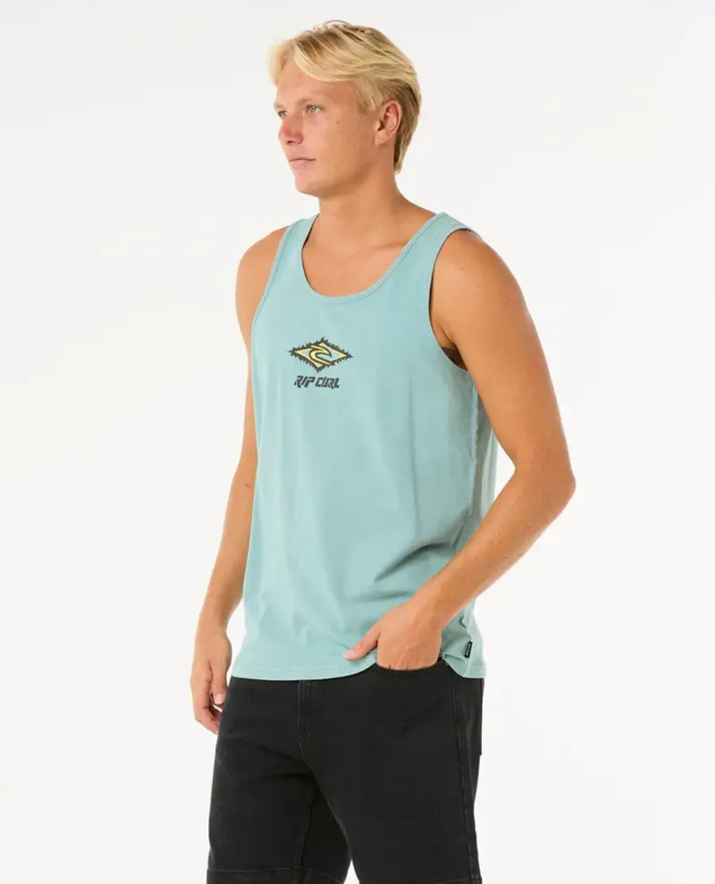 RIP CURL MEN'S RAW ENERGY SLOTH TANK TOP BLUE LAGOON