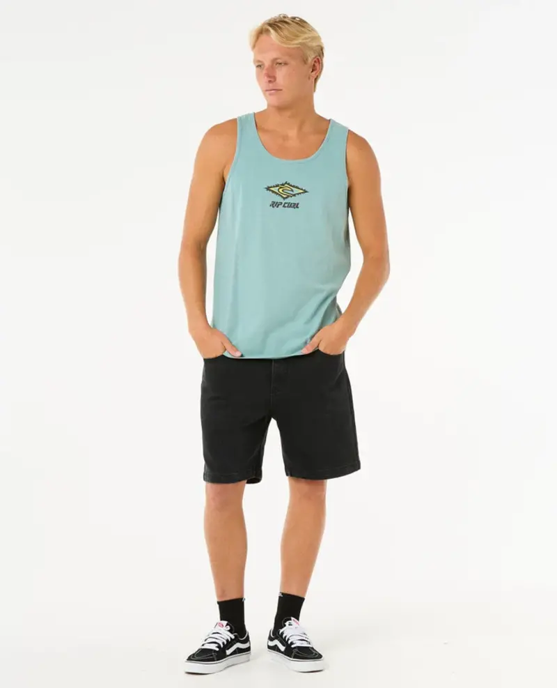 RIP CURL MEN'S RAW ENERGY SLOTH TANK TOP BLUE LAGOON