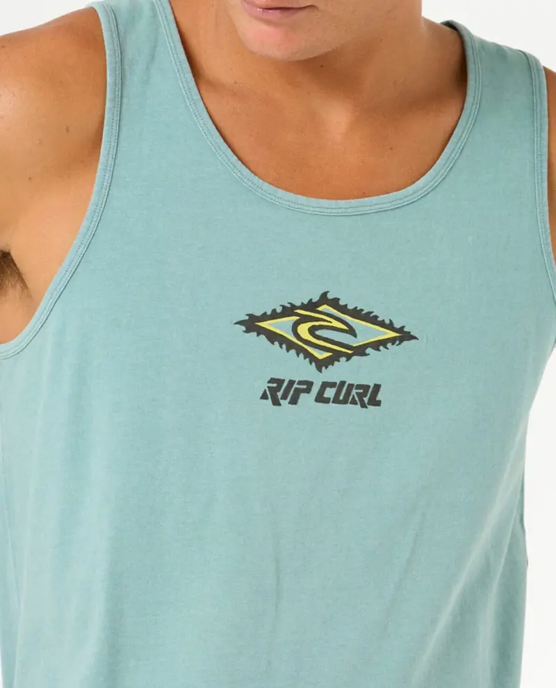 RIP CURL MEN'S RAW ENERGY SLOTH TANK TOP BLUE LAGOON