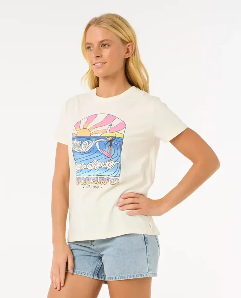 RIP CURL FEMMES STRINGERS STANDARD TEE BONE